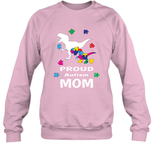Proud Autism Mom T Rex Dinosaur Autism Awareness Crewneck Sweatshirt Crewneck Sweatshirt - HHHstores