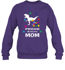 Proud Autism Mom T Rex Dinosaur Autism Awareness Crewneck Sweatshirt Crewneck Sweatshirt - HHHstores