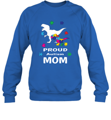 Proud Autism Mom T Rex Dinosaur Autism Awareness Crewneck Sweatshirt Crewneck Sweatshirt - HHHstores