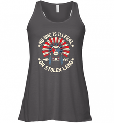 No One Is Illegal On Stolen Land Indigenous Immigrant Women's Racerback Tank Women's Racerback Tank - HHHstores