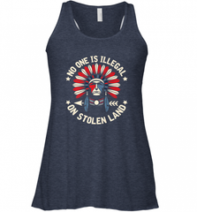No One Is Illegal On Stolen Land Indigenous Immigrant Women's Racerback Tank Women's Racerback Tank - HHHstores