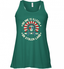 No One Is Illegal On Stolen Land Indigenous Immigrant Women's Racerback Tank Women's Racerback Tank - HHHstores