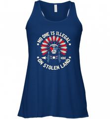 No One Is Illegal On Stolen Land Indigenous Immigrant Women's Racerback Tank Women's Racerback Tank - HHHstores