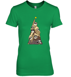 Merry Christmas Merry Slothmas Sloth Christmas Tree Xmas Women's Premium T-Shirt