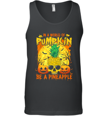 In A World Of Pumpkin Be A Pineapple Skull Halloween Funny Men's Tank Top Men's Tank Top - HHHstores