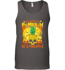 In A World Of Pumpkin Be A Pineapple Skull Halloween Funny Men's Tank Top Men's Tank Top - HHHstores