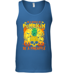 In A World Of Pumpkin Be A Pineapple Skull Halloween Funny Men's Tank Top Men's Tank Top - HHHstores