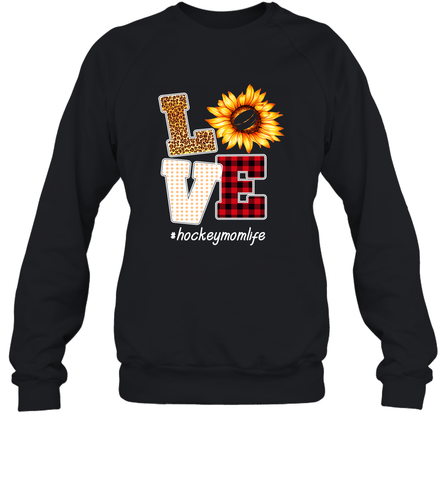 Love Hockey Mom Life Design Crewneck Sweatshirt Crewneck Sweatshirt / Black / S Crewneck Sweatshirt - HHHstores