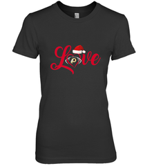 NFL Washington Redskins Logo Christmas Santa Hat Love Heart Football Team Women's Premium T-Shirt Women's Premium T-Shirt - HHHstores