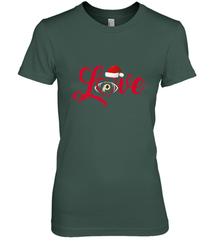 NFL Washington Redskins Logo Christmas Santa Hat Love Heart Football Team Women's Premium T-Shirt Women's Premium T-Shirt - HHHstores