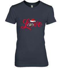 NFL Washington Redskins Logo Christmas Santa Hat Love Heart Football Team Women's Premium T-Shirt Women's Premium T-Shirt - HHHstores