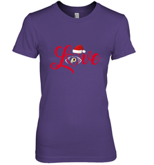 NFL Washington Redskins Logo Christmas Santa Hat Love Heart Football Team Women's Premium T-Shirt Women's Premium T-Shirt - HHHstores