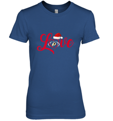 NFL Washington Redskins Logo Christmas Santa Hat Love Heart Football Team Women's Premium T-Shirt Women's Premium T-Shirt - HHHstores