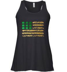 American Flag Green Shamrock Shirt St Patricks Day Women's Racerback Tank