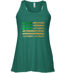 American Flag Green Shamrock Shirt St Patricks Day Women's Racerback Tank Women's Racerback Tank - HHHstores