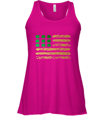 American Flag Green Shamrock Shirt St Patricks Day Women's Racerback Tank Women's Racerback Tank - HHHstores
