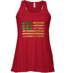 American Flag Green Shamrock Shirt St Patricks Day Women's Racerback Tank