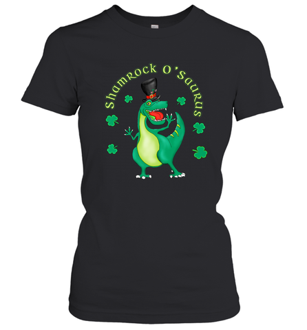 T Rex Dinosaur St. Patrick's Day Irish Funny Women's T-Shirt Women's T-Shirt / Black / S Women's T-Shirt - HHHstores