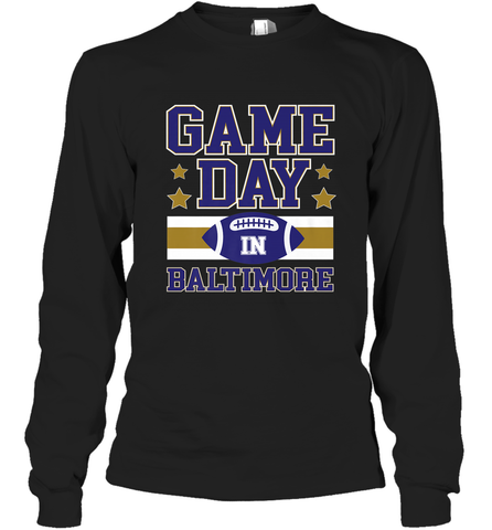 NFL Baltimore MD. Game Day Football Home Team Long Sleeve T-Shirt Long Sleeve T-Shirt / Black / S Long Sleeve T-Shirt - HHHstores