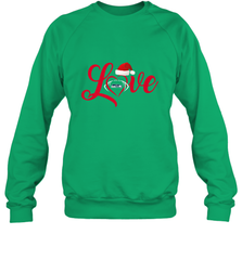 NFL Seattle Seahawks Logo Christmas Santa Hat Love Heart Football Team Crewneck Sweatshirt Crewneck Sweatshirt - HHHstores