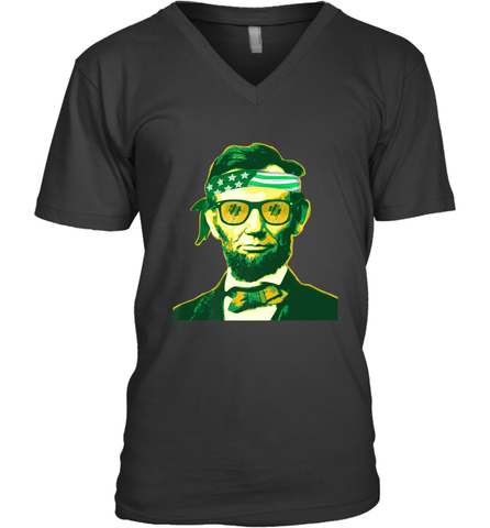 Abraham Lincoln St Patricks Day Men's V-Neck Men's V-Neck / Black / S Men's V-Neck - HHHstores