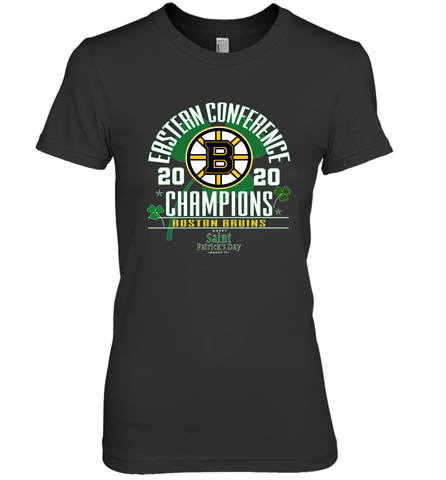 NHL ST PATRICK'S DAY Boston Bruins Fanatics 2020 Eastern Conference Champions Defensive Zone Women's Premium T-Shirt Women's Premium T-Shirt / Black / XS Women's Premium T-Shirt - HHHstores