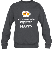 You Make Me Eggstra happy,Funny Valentine His and Her Couple Crewneck Sweatshirt Crewneck Sweatshirt - HHHstores