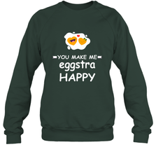 You Make Me Eggstra happy,Funny Valentine His and Her Couple Crewneck Sweatshirt Crewneck Sweatshirt - HHHstores