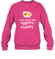 You Make Me Eggstra happy,Funny Valentine His and Her Couple Crewneck Sweatshirt Crewneck Sweatshirt - HHHstores