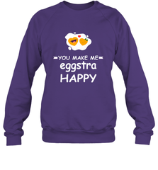 You Make Me Eggstra happy,Funny Valentine His and Her Couple Crewneck Sweatshirt Crewneck Sweatshirt - HHHstores