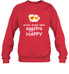 You Make Me Eggstra happy,Funny Valentine His and Her Couple Crewneck Sweatshirt Crewneck Sweatshirt - HHHstores