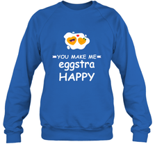 You Make Me Eggstra happy,Funny Valentine His and Her Couple Crewneck Sweatshirt Crewneck Sweatshirt - HHHstores