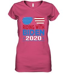 Riding With Biden Joe Biden 2020 For President Vote Gift Women's V-Neck T-Shirt Women's V-Neck T-Shirt - HHHstores
