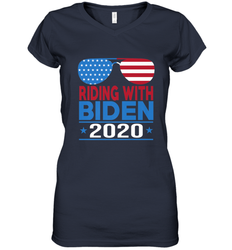 Riding With Biden Joe Biden 2020 For President Vote Gift Women's V-Neck T-Shirt