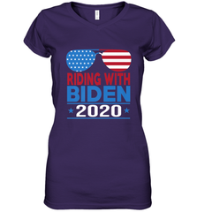 Riding With Biden Joe Biden 2020 For President Vote Gift Women's V-Neck T-Shirt Women's V-Neck T-Shirt - HHHstores