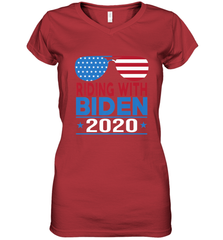 Riding With Biden Joe Biden 2020 For President Vote Gift Women's V-Neck T-Shirt Women's V-Neck T-Shirt - HHHstores