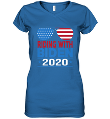 Riding With Biden Joe Biden 2020 For President Vote Gift Women's V-Neck T-Shirt Women's V-Neck T-Shirt - HHHstores