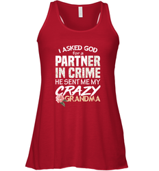 God sent me Crazy Grandma Partner in crime Women's Racerback Tank