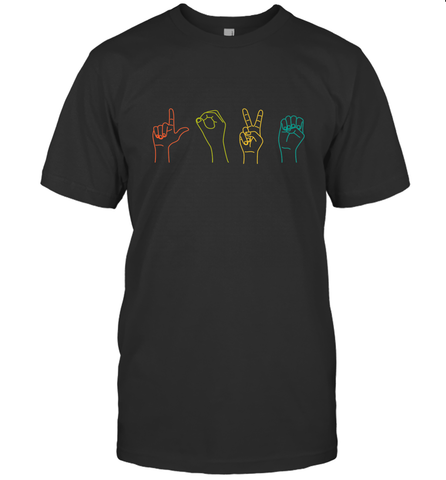 Love ASL Sign language Alphabet Valentines Day Gift idea Men's T-Shirt Men's T-Shirt / Black / S Men's T-Shirt - HHHstores