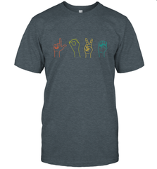 Love ASL Sign language Alphabet Valentines Day Gift idea Men's T-Shirt Men's T-Shirt - HHHstores