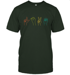 Love ASL Sign language Alphabet Valentines Day Gift idea Men's T-Shirt Men's T-Shirt - HHHstores