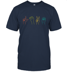 Love ASL Sign language Alphabet Valentines Day Gift idea Men's T-Shirt Men's T-Shirt - HHHstores