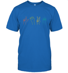 Love ASL Sign language Alphabet Valentines Day Gift idea Men's T-Shirt Men's T-Shirt - HHHstores