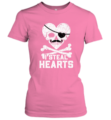 I Steal Hearts Valentine's Day Pirate Skull Art Graphics Women's T-Shirt Women's T-Shirt - HHHstores
