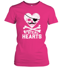 I Steal Hearts Valentine's Day Pirate Skull Art Graphics Women's T-Shirt Women's T-Shirt - HHHstores