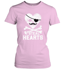 I Steal Hearts Valentine's Day Pirate Skull Art Graphics Women's T-Shirt Women's T-Shirt - HHHstores