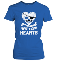 I Steal Hearts Valentine's Day Pirate Skull Art Graphics Women's T-Shirt Women's T-Shirt - HHHstores