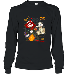 Panda Happy Halloween T shirt Cute Mummy Witch Pumpkin Long Sleeve T-Shirt