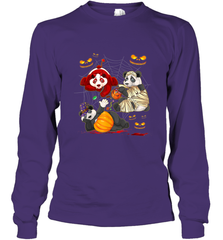 Panda Happy Halloween T shirt Cute Mummy Witch Pumpkin Long Sleeve T-Shirt Long Sleeve T-Shirt - HHHstores