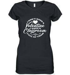 Valentine's Day Teacher School classroom Art Heart Lover Women's V-Neck T-Shirt Women's V-Neck T-Shirt - HHHstores